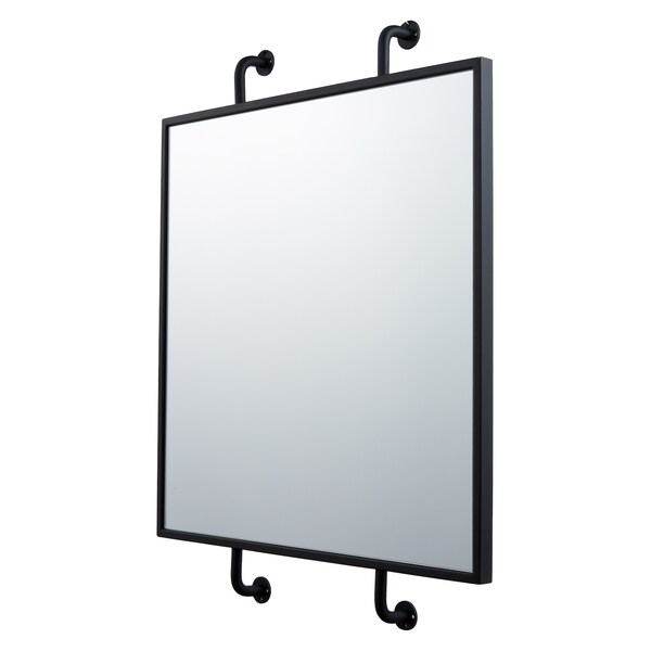 Tycho 32X26 Pipe Mounted Wall Mirror - Black